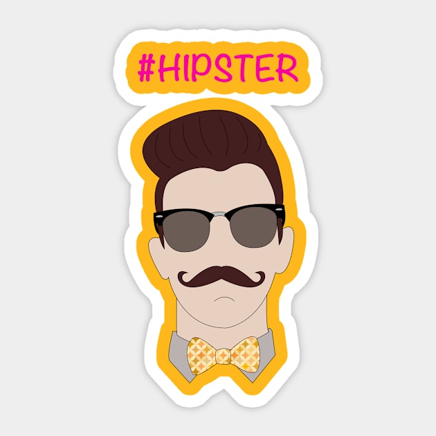 hipster Sticker by more1996